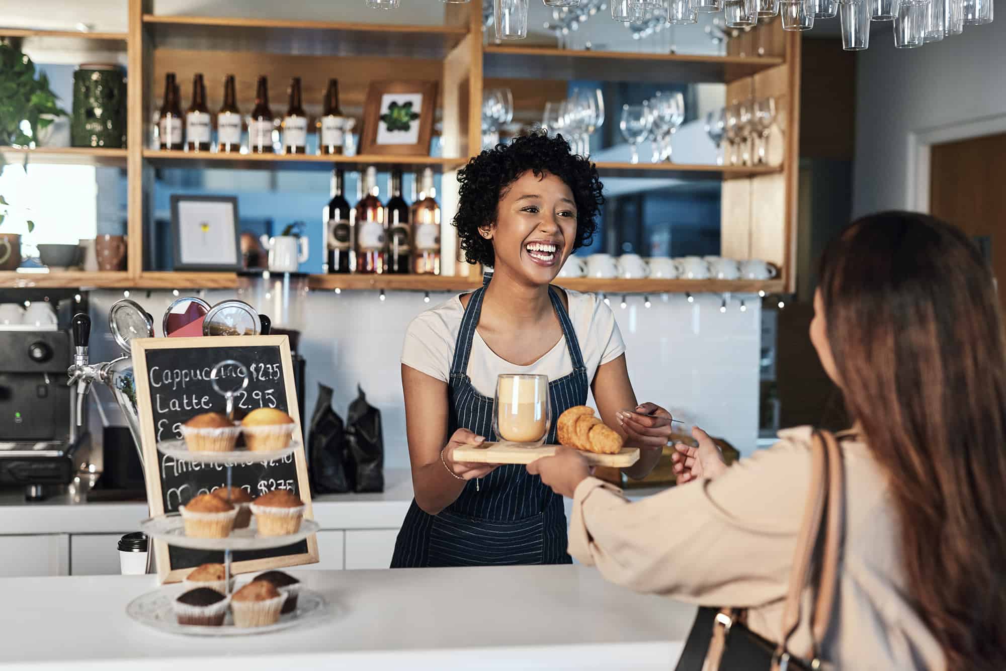 Barista and customer